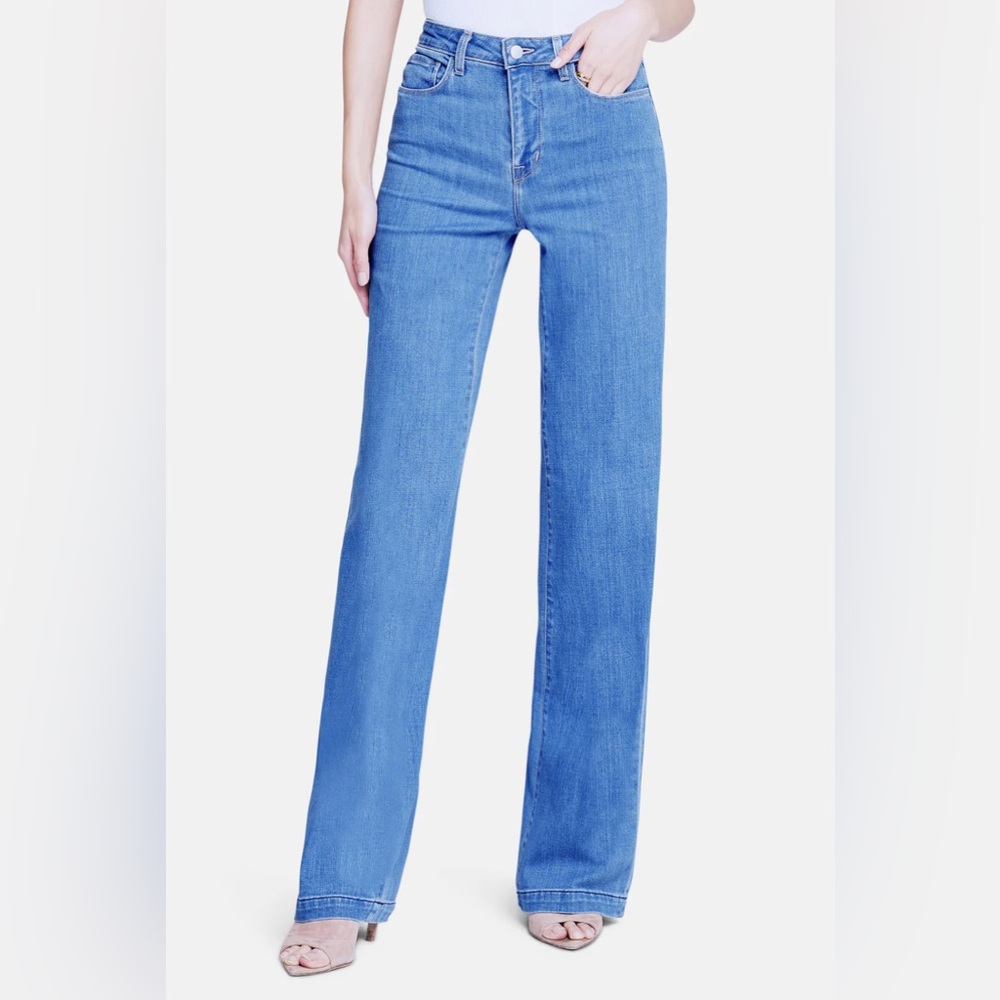 L'AGENCE Clayton high rise wide leg jeans in Salina wash